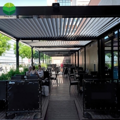 outdoor Fully automatic retractable sliding and folding waterproof aluminum terrace roof pergola