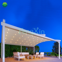 Top Quality Motorized Balcony Patio Retractable Pergola Awnings Roof System with glass windows