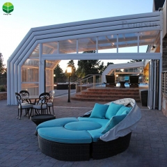 Aluminum Diy Electric Retractable Glass Roof Swimming Pool Cover