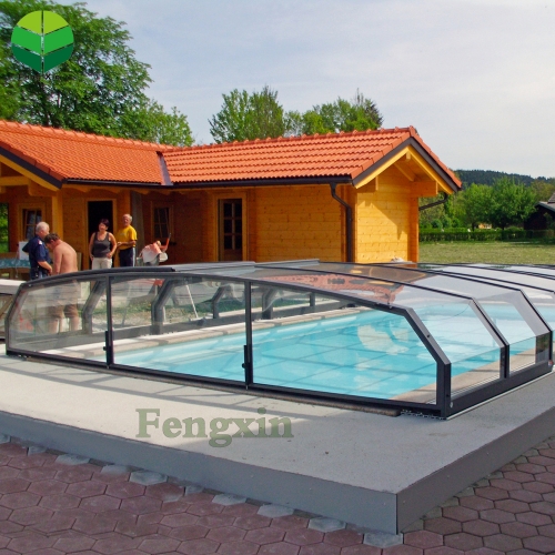 glass roof swimming pool