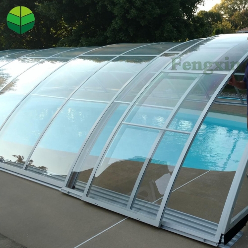 glass roof swimming pool