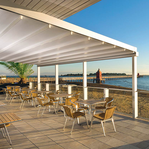 Motorized Retractable PVC Fabric Roof