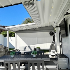 Outdoor Patio Aluminum Remote Control Sunshading Awnings Retractable Pergola Roof