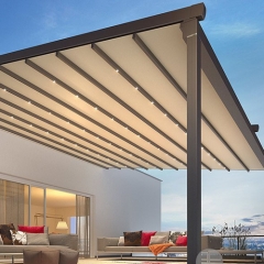Large Size Outdoor Retractable Waterproof Roof Adjustable PVC Aluminum Pergola