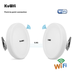 KuWFi 900Mbps Outdoor Wireless Wifi Bridge 5.8G Point to Point 3-5KM Wifi Coverage 24V POE Adapter