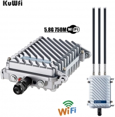 KuWFi High Power Outdoor Wireless WiFi Access Point 11AC 750Mbps Dual-Band 2.4G/5.8G Antennas Waterproof Base Station AP Support AP/WiFi Repeater/WISP
