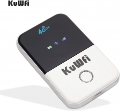 KuWFi 4G LTE Mobile WiFi Hotspot Unlocked Travel Partner Wireless 4G Router with SIM Card Slot Support LTE FDD B1/B3/B5 Support 10userS for business