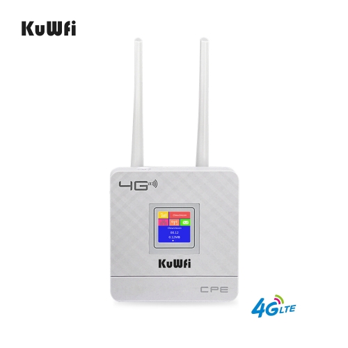 KuWfi 4G Sim Card Wifi Router CAT4 150Mbps Wireless CPE Router 4G LTE FDD/TDD Unlock Router With External Antennas WAN/LAN RJ45