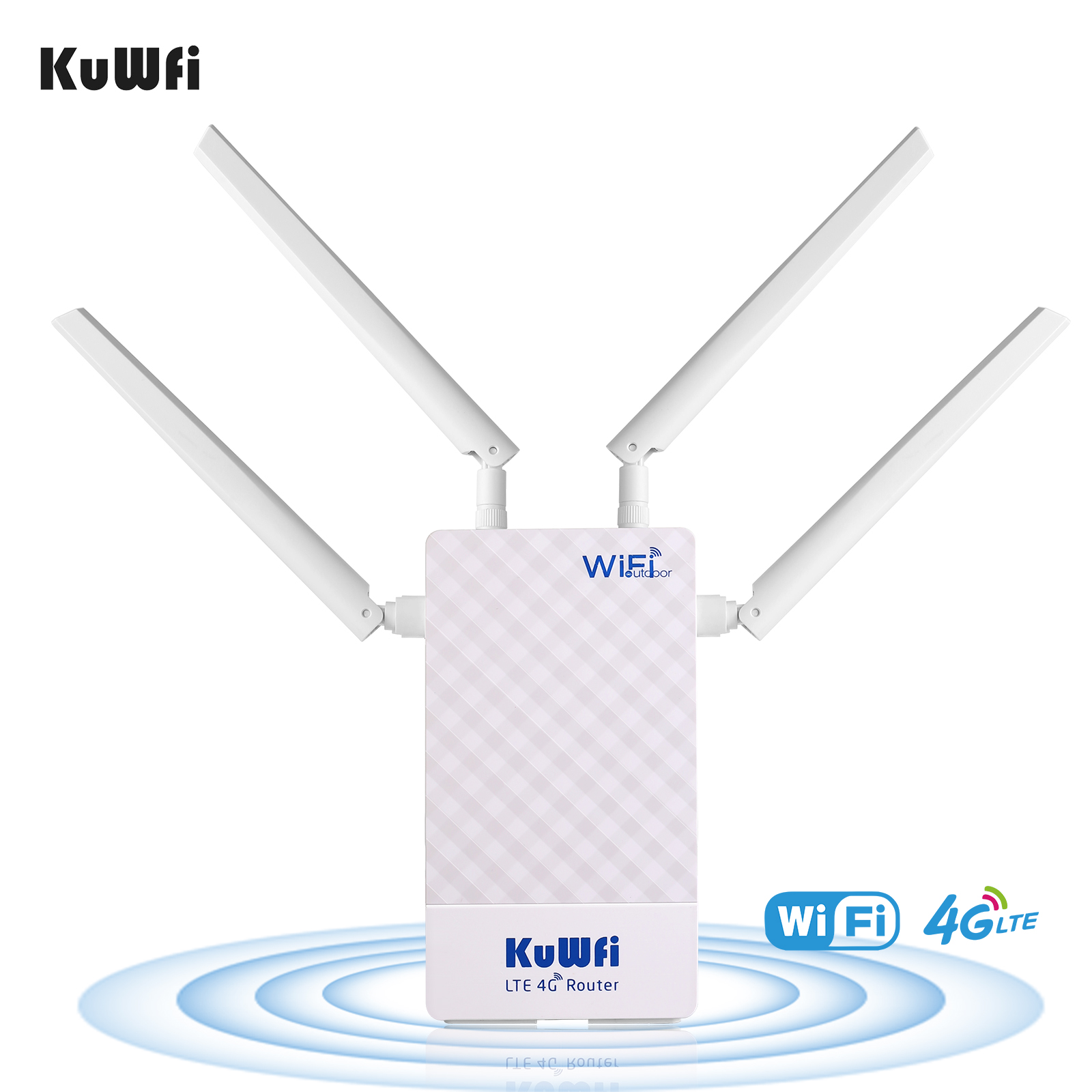 thousand Narabar Offense KuWFi Outdoor Router 4G LTE SIM Card Waterproof WiFi Router