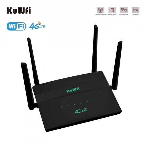 KuWFi 4G LTE Mobile WiFi Hotspot Unlocked Travel Partner Wireless 4G Router  with SIM Card Slot Support LTE FDD B2/B4/B5/B12/B17 Network Band for