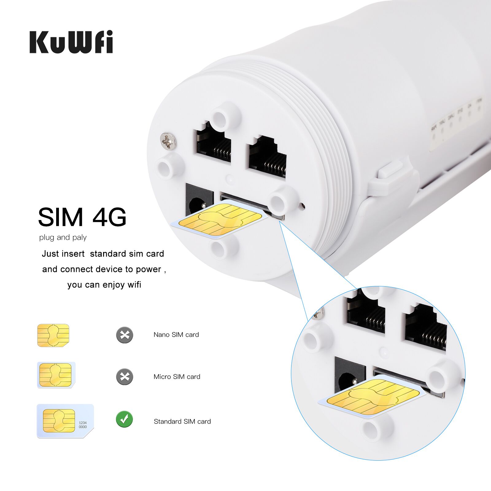 KuWFi CPF909 Outdoor 4G WIFI Router WIFI Extender Long Range High Gain LTE  Router 