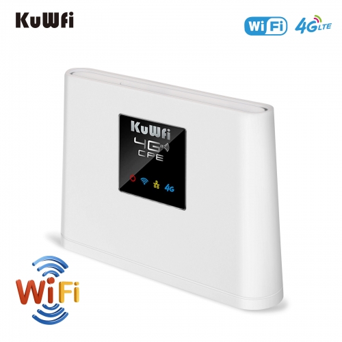 KuWFi 4G WIFI Router With 4G SIM Card 150Mbps Home Hotspot WAN LAN Modem Router