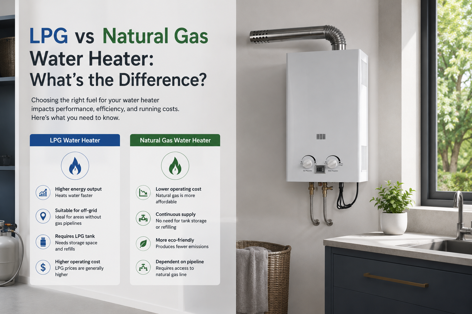 LPG vs Natural Gas Water Heater: What’s the Difference?