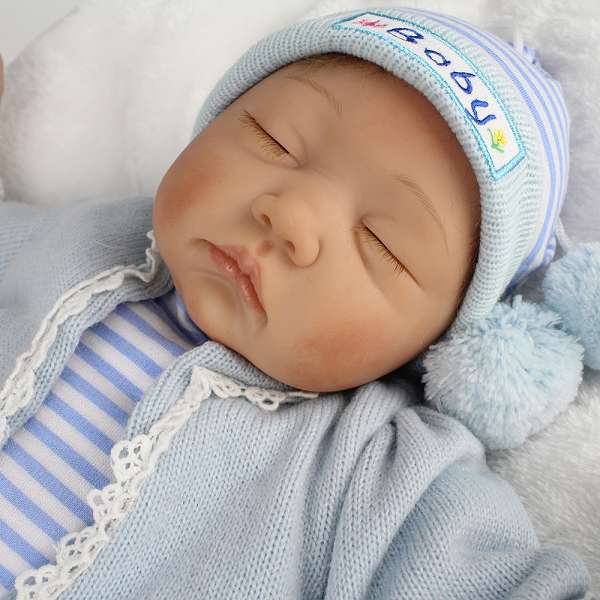 Boy Newborn reborn baby Silicone and cloth handmade doll 22