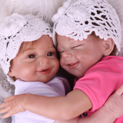 20" Reborn Twins April and Sunny Dolls Lifelike girl baby