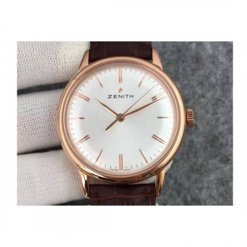 Zenith Elite 6150 18.2270.6150/01.C498 Rose Gold White Dial Swis