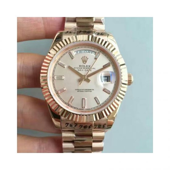 Rolex Day-Date 40 228235 2016 40MM KW Rose Gold Cream Dial Swiss