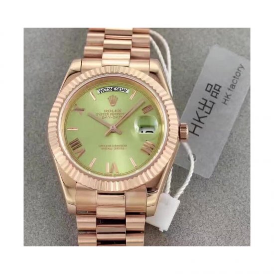 Rolex Day-Date 40 228235 2016 40MM HK Rose Gold Green Dial Swiss