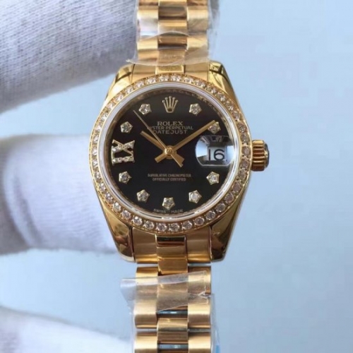 Rolex Lady Datejust 28 279138RBR 28MM Yellow Gold & Diamonds