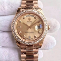 Rolex Day-Date II 218235 41MM KW Rose Gold & Diamonds Gold D