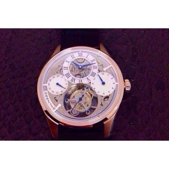 Zenith Real SWISS Tourbillon Watches Rose Gold Skeleton