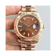 Rolex Day-Date 40 228235 2016 40MM KW Rose Gold Chocolate Dial S