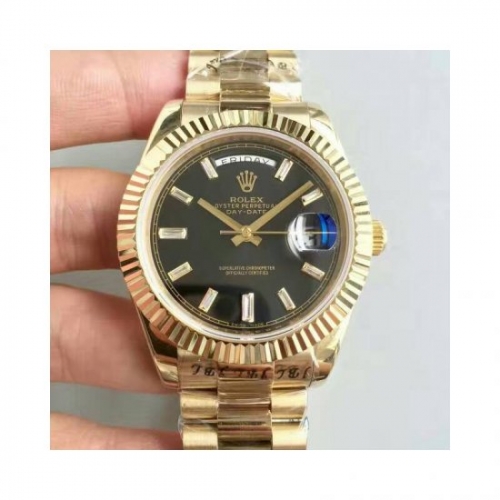 Rolex Day-Date 40 228238 2016 40MM KW Yellow Gold Black Dial Swi