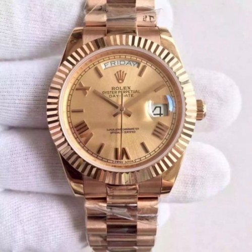 Rolex Day-Date 40 228235 2016 40MM KW Rose Gold Gold Dial Swiss