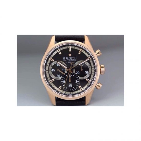 Zenith El Primero Chronograph RG/LE Black Dial Swiss 7750