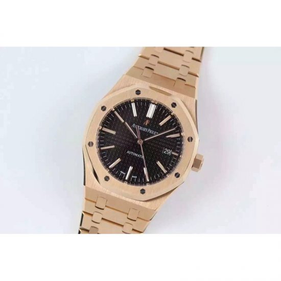 Audemars Piguet Royal Oak 15400 Rose Gold Black Dial Swiss 3120