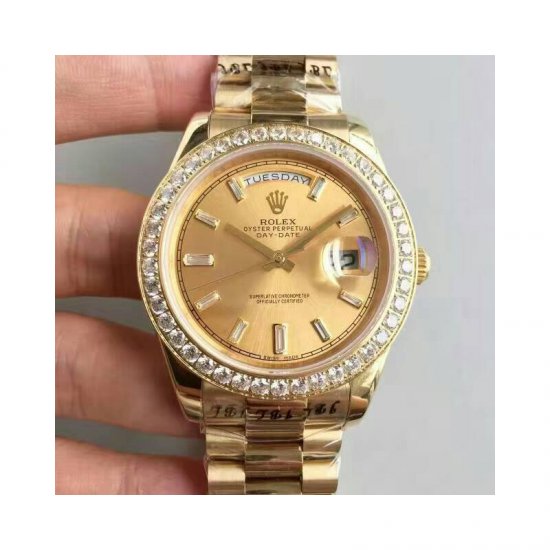 Rolex Day-Date 40 228348RBR 2016 40MM KW Yellow Gold & Diamo