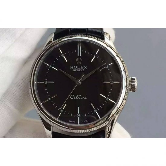 Rolex Cellini Time 50509 Stainless Steel Black Dial Swiss 2824-2