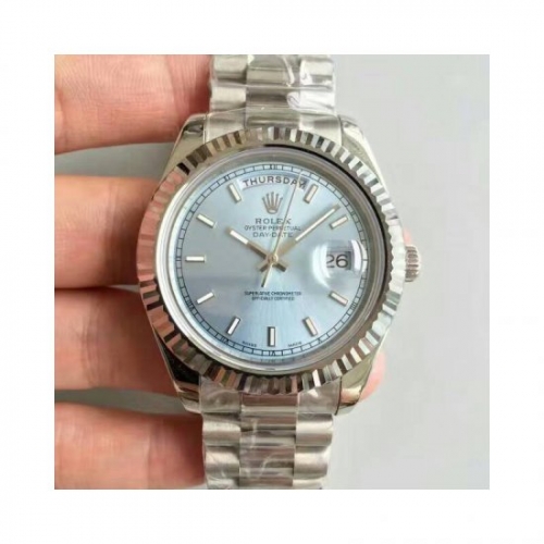 Rolex Day-Date II 218239 41MM V6 Stainless Steel Blue Dial Swiss