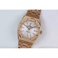 Audemars Piguet Royal Oak 15400 Rose Gold White Dial Swiss 3120