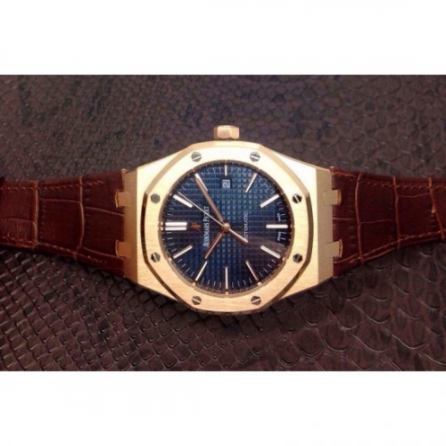 Audemars Piguet Royal Oak 15400 Rose Gold Blue Dial Swiss 9015