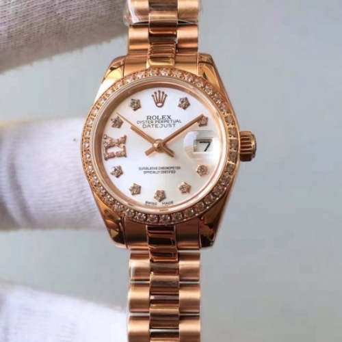 Rolex Lady Datejust 28 279135RBR 28MM Rose Gold & Diamonds W