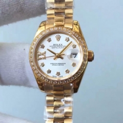 Rolex Lady Datejust 28 279138RBR 28MM Yellow Gold & Diamonds