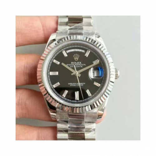 Rolex Day-Date 40 228239 2016 40MM KW Stainless Steel Black Dial