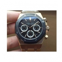 Audemars Piguet Royal Oak 26320 Rose Gold Black Dial Rubber Stra