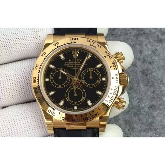 Rolex Daytona Cosmograph 116518 JH Yellow Gold Black Dial Swiss