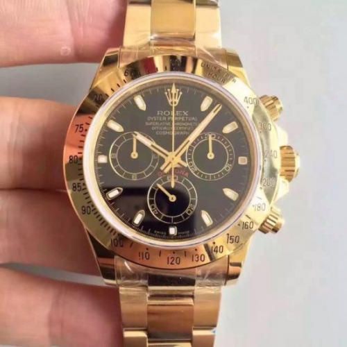 Rolex Daytona Cosmograph 116528 JH Yellow Gold Black Dial Swiss