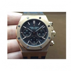 Audemars Piguet Royal Oak 26320 Rose Gold Black Dial Rubber Stra