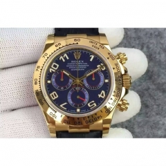 Rolex Daytona Cosmograph 116518 JH Yellow Gold Blue Dial Swiss 4