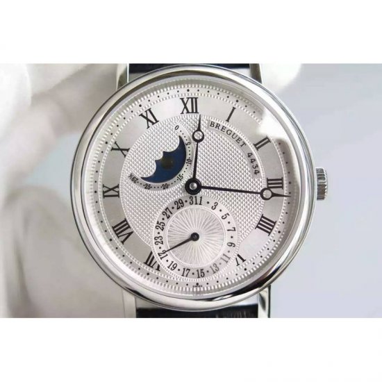 Breguet Classique Moonphase Stainless Steel White Dial Swiss 516