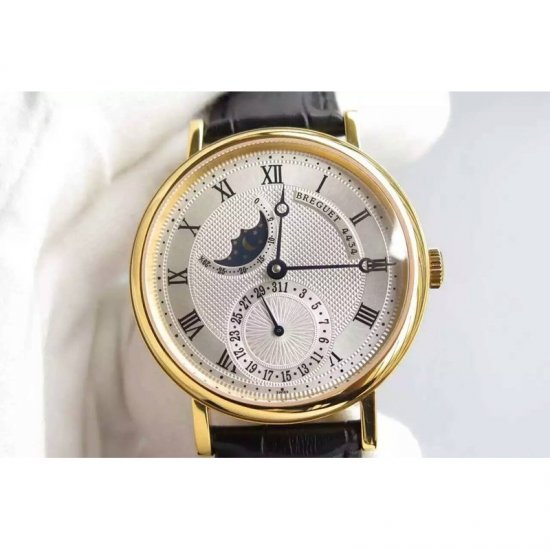 Breguet Classique Moonphase Yellow Gold White Dial Swiss 5165R