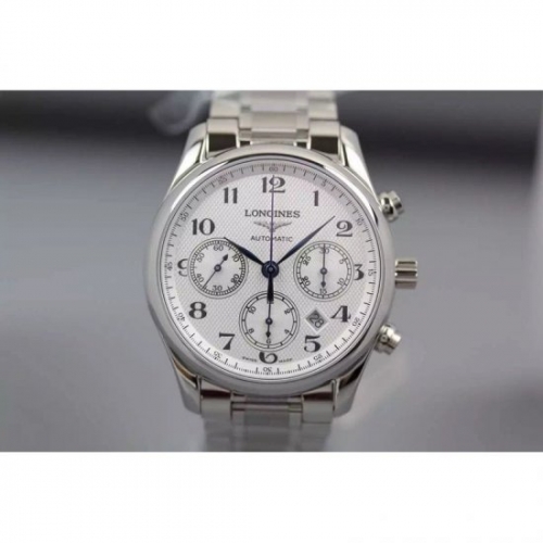 Longines Master Collection Chronograph Stainless Steel White Dia