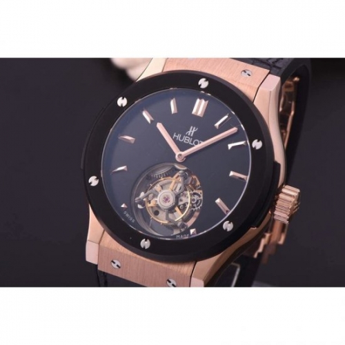 Hublot Classic Fusion Tourbillon Rose Gold Black Dial Swiss Tour