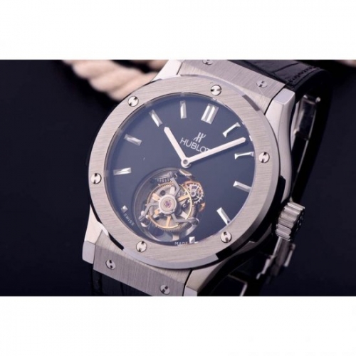 Hublot Classic Fusion Tourbillon Stainless Steel Black Dial Swis