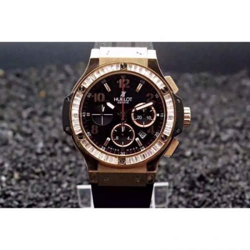 Hublot Big Bang Rose Gold Diamonds Bezel Swiss 7750