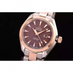 Omega Aqua Terra Lady 34MM Rose Gold & Stainless Steel Brown